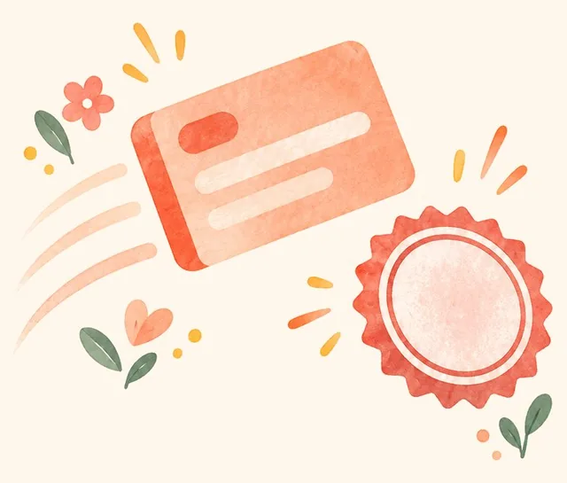 A card flying off with a seal